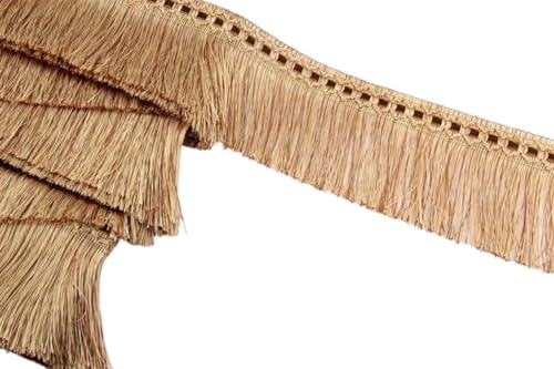 1 Yard 10 cm Vorhang Quaste Spitze Fransen Besatz Geflecht Band Lila Beige Quasten Polsterung DIY Luxus Zubehör Dekoration für DIY-Handarbeiten und Nähen(7) von YZDKR