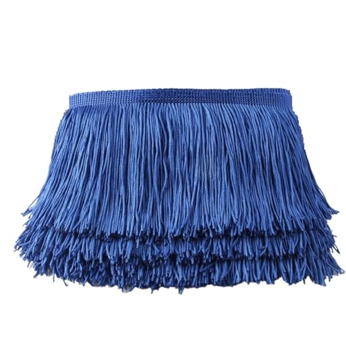 1 Yards/Lot Quaste Spitze Quasten Trim 10 cm/4 zoll DIY Dekoration Kleid Bühne Leistung Band für DIY-Handarbeiten und Nähen(Blue) von YZDKR
