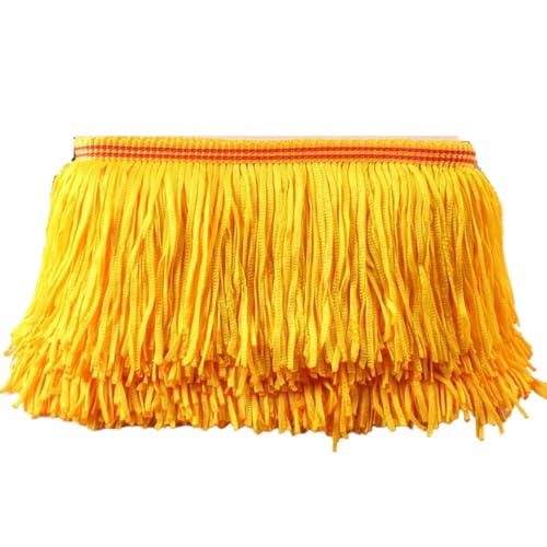 1 Yards/Lot Quaste Spitze Quasten Trim 10 cm/4 zoll DIY Dekoration Kleid Bühne Leistung Band für DIY-Handarbeiten und Nähen(Golden red) von YZDKR
