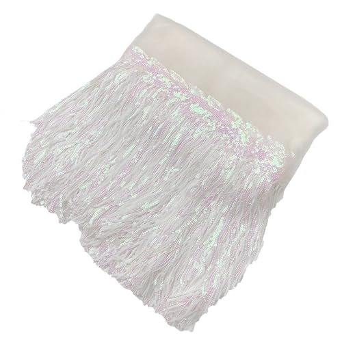 10 Yard PVC Nähen Fransenbesatz Breite Gold Pailletten Spitze Quaste for DIY Handwerk Kleidung Kleidungsstück Vorhang Zubehör für DIY-Handarbeiten und Nähen(15) von YZDKR
