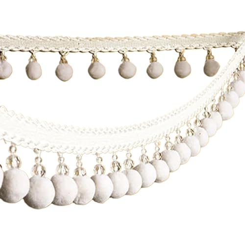 1M Quaste Spitze Fransen Ball Vorhang Sofa Tischdecke Zubehör Spitzenbesatz Nähen Diy Dekor Band für DIY-Handarbeiten und Nähen(11) von YZDKR