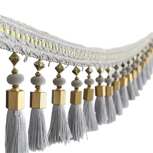 1M Quasten-Spitzen-Fransenkantenbesatz, Nähen, Basteln, Vorhänge, Quastenbesatz, Spitzenkissen, Möbel, Polster, Heimmöbel, DIY-Dekoration für DIY-Handarbeiten und Nähen(4) von YZDKR