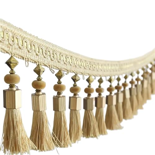 1M Quasten-Spitzen-Fransenkantenbesatz, Nähen, Basteln, Vorhänge, Quastenbesatz, Spitzenkissen, Möbel, Polster, Heimmöbel, DIY-Dekoration für DIY-Handarbeiten und Nähen(5) von YZDKR