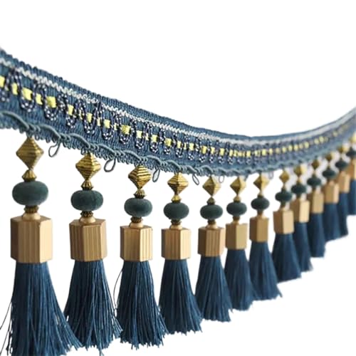 1M Quasten-Spitzen-Fransenkantenbesatz, Nähen, Basteln, Vorhänge, Quastenbesatz, Spitzenkissen, Möbel, Polster, Heimmöbel, DIY-Dekoration für DIY-Handarbeiten und Nähen(9) von YZDKR