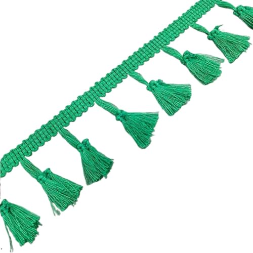2 Yards Spitzenband Weiß Quaste Spitze Fransen Baumwolle Spitzenbesatz Band Nähen Latein Kleid Bühne Kleidungsstück Vorhang Dekorative Diy für DIY-Handarbeiten und Nähen(Green) von YZDKR