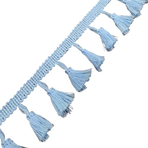 2 Yards Spitzenband Weiß Quaste Spitze Fransen Baumwolle Spitzenbesatz Band Nähen Latein Kleid Bühne Kleidungsstück Vorhang Dekorative Diy für DIY-Handarbeiten und Nähen(Light Blue) von YZDKR