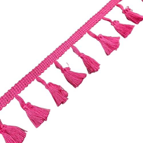 2 Yards Spitzenband Weiß Quaste Spitze Fransen Baumwolle Spitzenbesatz Band Nähen Latein Kleid Bühne Kleidungsstück Vorhang Dekorative Diy für DIY-Handarbeiten und Nähen(Rose) von YZDKR