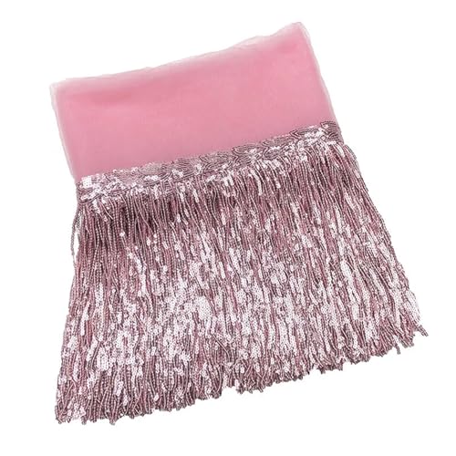 20 cm Pailletten-Quastenfransen, Heimdekoration for Bastelarbeiten, Bekleidungszubehör, Besatz für DIY-Handarbeiten und Nähen(5 pink,5yards) von YZDKR