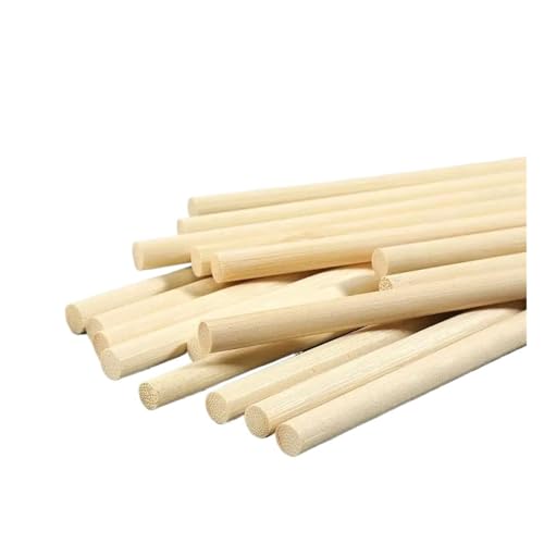 4–8 mm runde Bambusstäbe aus Holz, for Selbermachen, Handarbeit, Basteln, kleine Holzstäbe, Material for Holzbearbeitungsbedarf, Länge 20/30 cm für DIY-Projekte, Kunst und Kunsthandwerk(6mmx20cm 20Pcs von YZDKR
