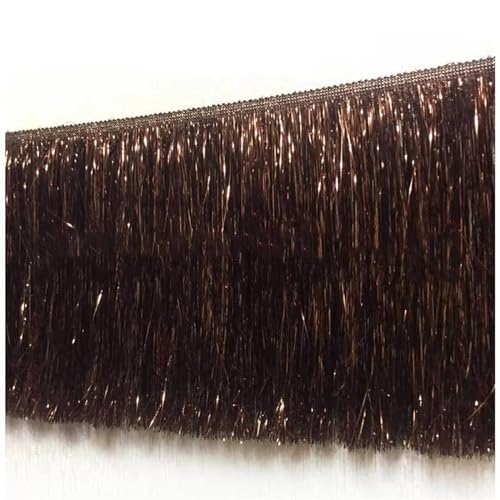 5/10/20 Meter 15 cm Fransenquaste Spitzenfransenbesatz for lateinamerikanisches Kleid, Bühnenkleidung, Vorhänge, Zubehör, Weihnachtsdekoration für DIY-Handarbeiten und Nähen(Coffee,15cm-5Meters) von YZDKR