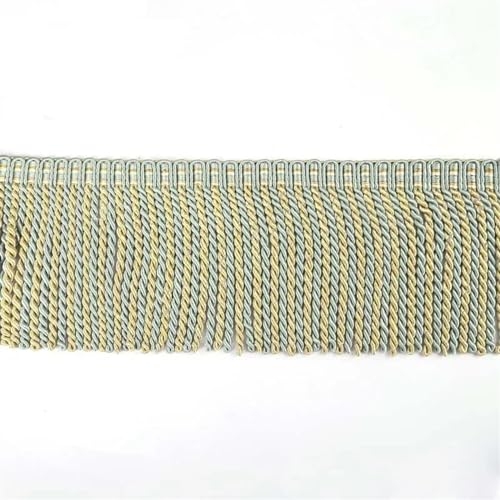 6 m/Beutel Bullion Fransenbesatz for Zuhause, dekorativer Vorhang, Zopf, Quaste, Fransen for Nähen, DIY, Kleidung, Tasche, Sofa, Zubehör, Spitzenstoff für DIY-Handarbeiten und Nähen(Mix Blue) von YZDKR