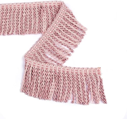 6 m/Beutel Bullion Fransenbesatz for Zuhause, dekorativer Vorhang, Zopf, Quaste, Fransen for Nähen, DIY, Kleidung, Tasche, Sofa, Zubehör, Spitzenstoff für DIY-Handarbeiten und Nähen(Mix Pink) von YZDKR