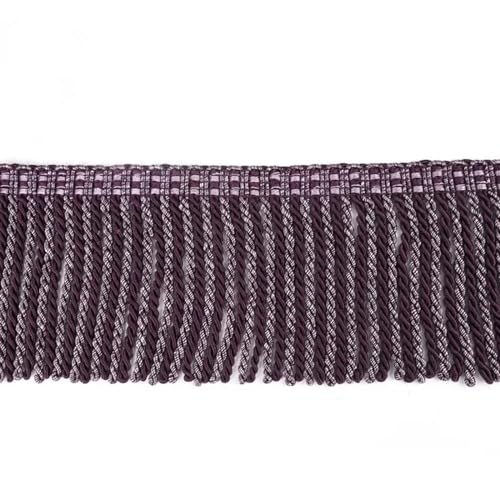 6 m/Beutel Bullion Fransenbesatz for Zuhause, dekorativer Vorhang, Zopf, Quaste, Fransen for Nähen, DIY, Kleidung, Tasche, Sofa, Zubehör, Spitzenstoff für DIY-Handarbeiten und Nähen(Mix Purple) von YZDKR