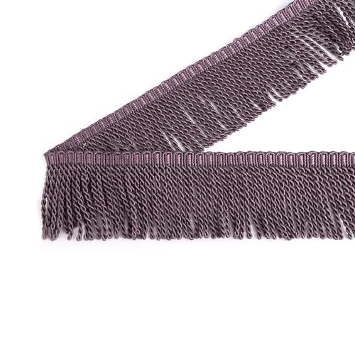 6 m/Beutel Bullion Fransenbesatz for Zuhause, dekorativer Vorhang, Zopf, Quaste, Fransen for Nähen, DIY, Kleidung, Tasche, Sofa, Zubehör, Spitzenstoff für DIY-Handarbeiten und Nähen(Pure Purple) von YZDKR