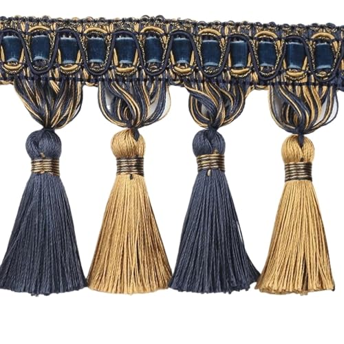 6 mt/los DIY Spitze Quaste Fransen Nähen Vorhang Dekorativ für DIY-Handarbeiten und Nähen(Dark Blue) von YZDKR