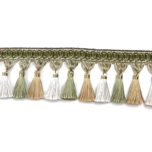 6 mt/los DIY Spitze Quaste Fransen Nähen Vorhang Dekorativ für DIY-Handarbeiten und Nähen(Green) von YZDKR
