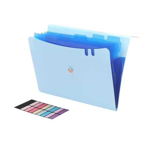 Erweiterbare Aktenordner im A4-Format, Akkordeon-Aktenorganisator, 7 Fächer, Ordner for Dokumente for Schulbürobedarf für Papierkram(Blue) von YZDKR