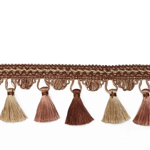 Nähen Quaste Fransen Spitze for Wohnaccessoires Trim Vorhang Faden dekorative DIY Stoff Baumwolle für DIY-Handarbeiten und Nähen(Light Coffee,3 meter) von YZDKR