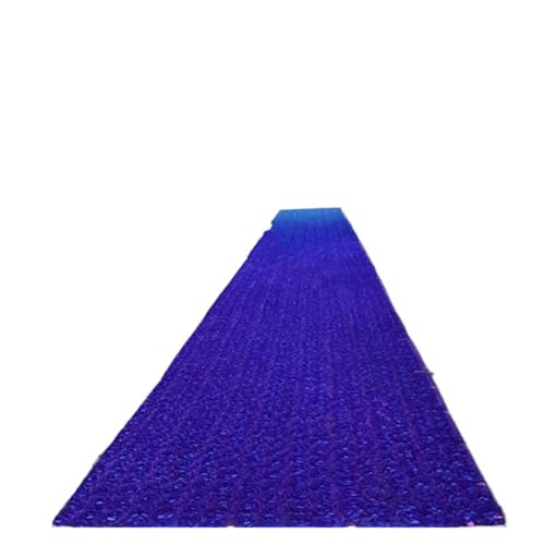 YZDKR 1,4 m Breite, romantischer Teppich mit weißem Rosenblütenblatt, Gangläufer for Hochzeitshintergrund, Mittelstücke, Gastgeschenke, Party-Dekoration für Hochzeiten, Feiern, etc(Dark bue) von YZDKR