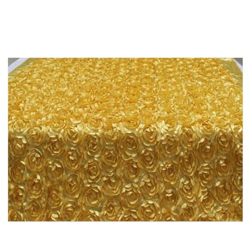 YZDKR 1,4 m Breite, romantischer Teppich mit weißem Rosenblütenblatt, Gangläufer for Hochzeitshintergrund, Mittelstücke, Gastgeschenke, Party-Dekoration für Hochzeiten, Feiern, etc(Gold) von YZDKR