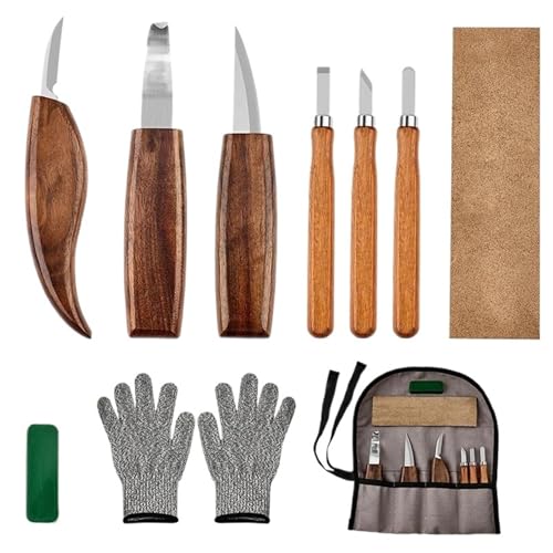 YZDKR 10-teiliges Holzschnitzwerkzeug-Set Mit Detail, Holzschnitzmesser, Holzmeißel, Messer, Handschuhe, Schnitzmesser, Spitzer, Holzbearbeitungswerkzeuge für Schnitzerei, Holzbearbeitung, Tischlerei YZDKR 10-teiliges Holzschnitzwerkzeug-Set Mit Detail, Holzschnitzmesser, Holzmeißel, Messer, Handschuhe, Schnitzmesser, Spitzer, Holzbearbeitungswerkzeuge für Schnitzerei, Holzbearbeitung, Tischlerei von YZDKR