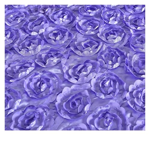 YZDKR 10M Satin Stoff Rose Blume Gang Läufer Rot Hochzeit Hochzeit Teppich Vorhang Party Hintergrund Tisch Abdeckung Stoff Dekoration für Hochzeiten, Feiern, etc(Light Purple) von YZDKR