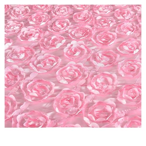 YZDKR 10M Satin Stoff Rose Blume Gang Läufer Rot Hochzeit Hochzeit Teppich Vorhang Party Hintergrund Tisch Abdeckung Stoff Dekoration für Hochzeiten, Feiern, etc(Pink) von YZDKR