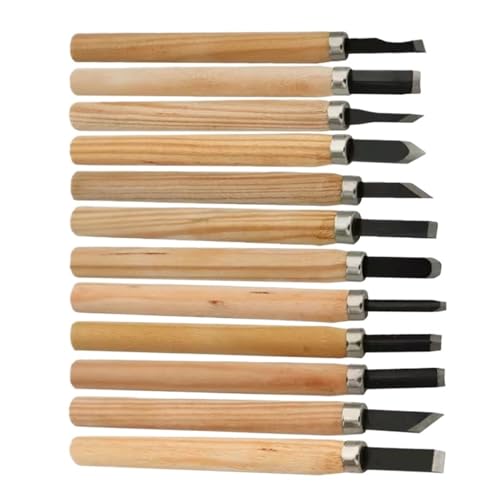 YZDKR 12 Stück Holzschnitzmeißel Messer for grundlegende Holzschnitt-DIY-Werkzeuge und detaillierte Holzbearbeitungsbeitel-Handwerkzeuge für Schnitzerei, Holzbearbeitung, Tischlerei YZDKR 12 Stück Holzschnitzmeißel Messer for grundlegende Holzschnitt-DIY-Werkzeuge und detaillierte Holzbearbeitungsbeitel-Handwerkzeuge für Schnitzerei, Holzbearbeitung, Tischlerei von YZDKR