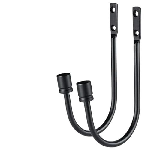 YZDKR 2 Stück Vorhanghalter, Vorhanghaken, U-förmiger Haken, Wandmontage, Quaste, Vorhanghaken, Gardinenhalter, Vorhangzubehör für Fenster, Türen und Duschvorhänge(2pcs Black) von YZDKR