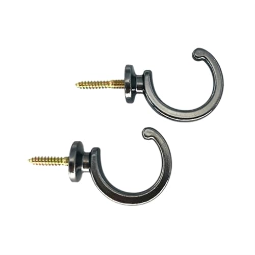 YZDKR 2 Stücke Ball Ende Poliert Vorhang Raffhalter Haken Expansion Finish Moderne Geformt Metall Wand Montiert für Fenster, Türen und Duschvorhänge(Black) von YZDKR