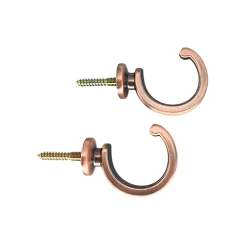 YZDKR 2 Stücke Ball Ende Poliert Vorhang Raffhalter Haken Expansion Finish Moderne Geformt Metall Wand Montiert für Fenster, Türen und Duschvorhänge(Red Bronze) von YZDKR
