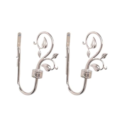 YZDKR 2 Stücke Vorhang Zurückhalten Retro Vorhang Kreativität Metall U-förmige Haken Wandmontage Hängehalter Heimdekoration für Fenster, Türen und Duschvorhänge(Silver) von YZDKR