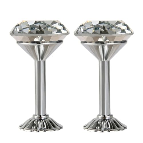 YZDKR 2 Stücke glänzenden Strass Vorhang Haken Krawatte zurück Wand montiert hängen Home Schlafzimmer DIY Dekoration Zink-Legierung für Fenster, Türen und Duschvorhänge(Bright Silver) von YZDKR