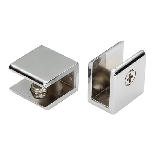 YZDKR 2 Teile/los Quadratische Form Verchromt Zink-Legierung Glas Klemmen Regale Unterstützung Halterung Clips for 5 Bis 12mm Glas Bord für Balustrade Treppenhandlauf(8-10mm) von YZDKR