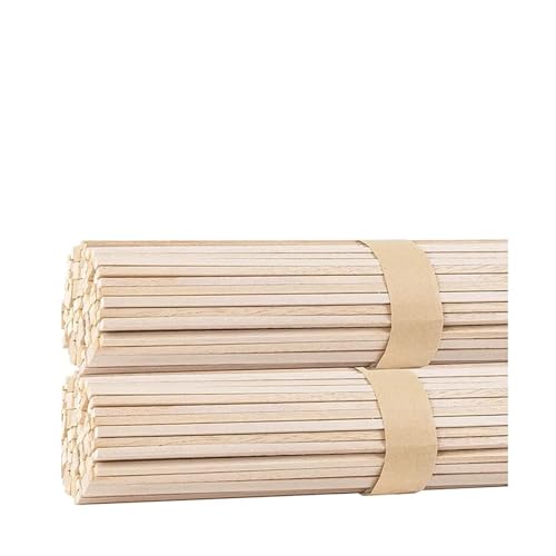 YZDKR 20/50 Stück, mehrere Spezifikationen, Lange Holzstreifen, quadratisch, helles Holz, Dübelstangen for Modellbau, Dekoration, DIY für DIY-Projekte, Kunst und Kunsthandwerk(3x3x300mm 20pcs) von YZDKR