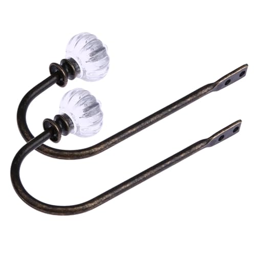 YZDKR 2Pcs Home Hardware Vorhang Krawatte Zurück Wand Haken Vorhang Schnalle U Geformt Vorhang Haken Schnalle Zubehör Griff für Fenster, Türen und Duschvorhänge(Bronze-01) von YZDKR