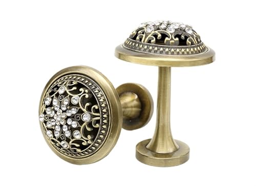 YZDKR 2Pcs Vorhang Haken Halten Zurück Zink-Legierung Wand Haken Halter Vorhänge Zubehör Wohnzimmer Hause Dekoration für Fenster, Türen und Duschvorhänge(Bronze) von YZDKR