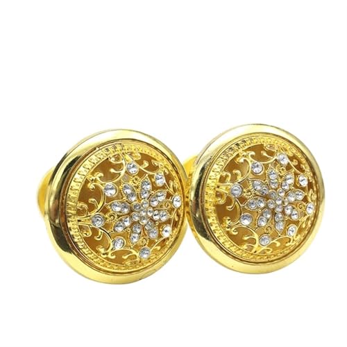 YZDKR 2Pcs Vorhang Haken Halten Zurück Zink-Legierung Wand Haken Halter Vorhänge Zubehör Wohnzimmer Hause Dekoration für Fenster, Türen und Duschvorhänge(Gold) von YZDKR