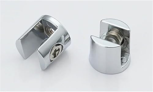 YZDKR 4 Teile/los Glas Klemmen Glas Überzogene Klammern Zink-Legierung Chrom Finish Regal Halter Unterstützung Klammern Klemmen für Balustrade Treppenhandlauf(K136-8 4pcs) von YZDKR