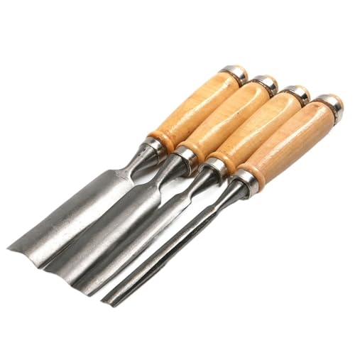 YZDKR 4Pcs Holz Carving Werkzeuge Holz Carving Meißel Solarplexus Set for Holzbearbeitung Holz Carving Gravur Werkzeug 6/12/18/24mm für Schnitzerei, Holzbearbeitung, Tischlerei von YZDKR