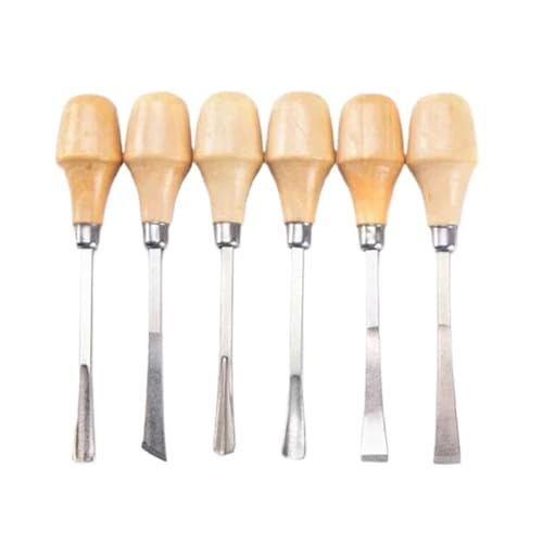 YZDKR 5/6Pcs Professionelle Holz Carving Hand Meißel Werkzeuge Set Holzbearbeitung Werkzeuge Holz Carving Kit für Schnitzerei, Holzbearbeitung, Tischlerei(6PC) von YZDKR