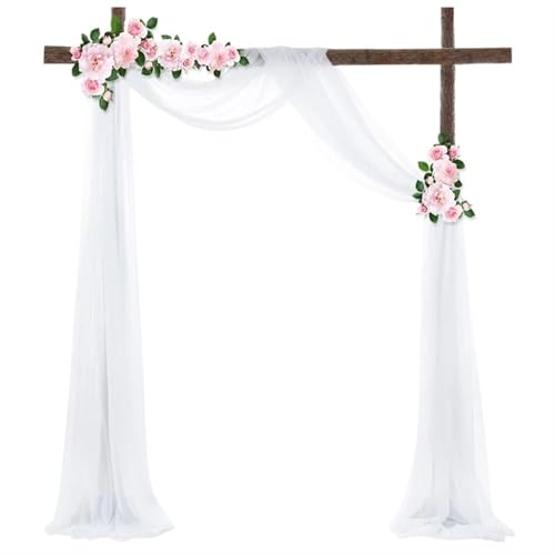 YZDKR 75 * 600 cm Hochzeit Bogen Drapieren Chiffon Stoff Drapieren Vorhang Gardinen Hochzeit Chiffon Drapieren Zeremonie Empfang Hängende Dekoration für Hochzeitshintergrund(75x300cm) von YZDKR
