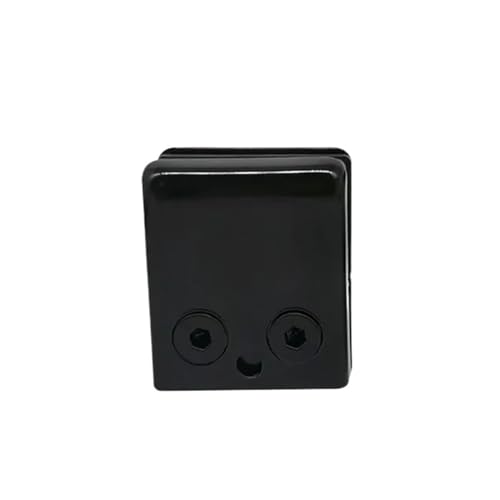 YZDKR 8 Stück quadratische Glasklemmen, Edelstahl-Clip, Flache Rückseite, Regal-Balustradenhalter, Klemme, 8–10 mm für Balustrade Treppenhandlauf(Black) von YZDKR