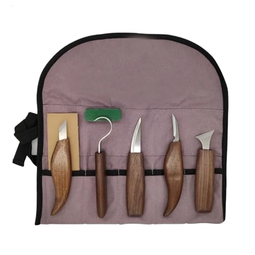 YZDKR 8-teiliges Holzschnitzset, Holzschnitzwerkzeuge, Handschnitzmesser-Set mit Nadelfeile, Holzlöffel, Schnitzset for Anfänger, Whittling für Schnitzerei, Holzbearbeitung, Tischlerei von YZDKR