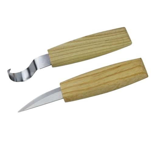 YZDKR Holz Carving Messer Carving Meißel Edelstahl scharfkantigen Holz Cutter Solarplexus Meißel DIY Holz Carving Werkzeuge Set für Schnitzerei, Holzbearbeitung, Tischlerei(2pcs) von YZDKR