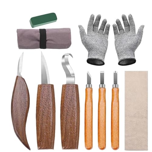 YZDKR Holzschnitzmesser, Meißel, Holzbearbeitungsschneider, Handwerkzeug-Set, Peeling, Holzschnitzerei, skulpturaler Löffel, Schnitzschneider für Schnitzerei, Holzbearbeitung, Tischlerei(Type 2) von YZDKR