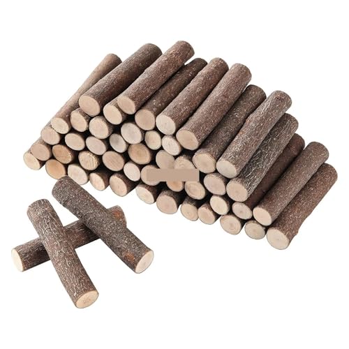 YZDKR Holzstäbchen Basteln Zweige Basteln Holzscheite Spielzeug DIY Vasenfüller Kürbisstiele Rustikale Dekorationen Ornamente Spielmaterialien für DIY-Projekte, Kunst und Kunsthandwerk(5cm 50pieces) von YZDKR