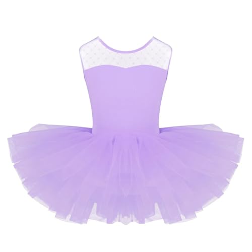 YZDKR Mädchen Ballettkleid mit Tutu, ärmellos, Stretch-Netzstoff, Spleiß, U-förmiger Rücken, Ballett-Tanzkleidung, Gymnastikanzug, Party-Kostüme für Mädchenballettaufführungen(Light Purple,10) YZDKR Mädchen Ballettkleid mit Tutu, ärmellos, Stretch-Netzstoff, Spleiß, U-förmiger Rücken, Ballett-Tanzkleidung, Gymnastikanzug, Party-Kostüme für Mädchenballettaufführungen(Light Purple,10) von YZDKR