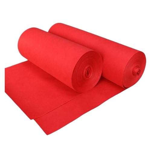 YZDKR Party-Event-Zeremonie-Hochzeitsteppich-Gangläufer-Hochzeitsgang-Teppich aus Vliesstoff für Hochzeiten, Feiern, etc(Red,12M_1M) von YZDKR