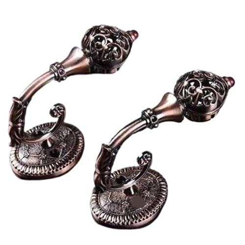 YZDKR Retro-Mode Legierung Vorhang hängen Ball Wand Haken Vorhang Zubehör Clips Hause Dekoration Halter Aufhänger für Fenster, Türen und Duschvorhänge(Red Bronze) von YZDKR
